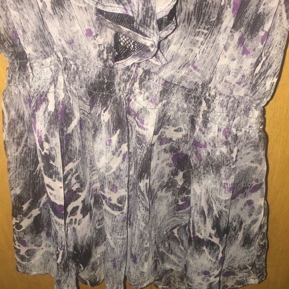 GUESS BLOUSE PURPLE AND GREY PATTERN - Picture 4 of 5